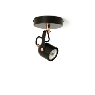 An Image of Argos Home Single Spotlight - Rose Gold & Black