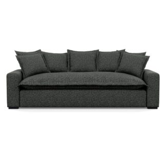 An Image of Heal's Brompton 4 Seater Sofa Brecon Charcoal Black Feet