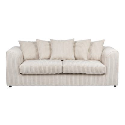 An Image of Blake Jumbo Cord 3 Seater Sofa Black