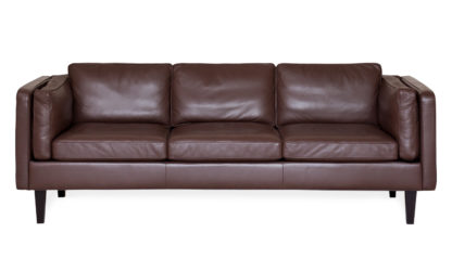 An Image of Heal's Chill 4 Seater Sofa Leather Grain Chocolate 066 Natural Feet