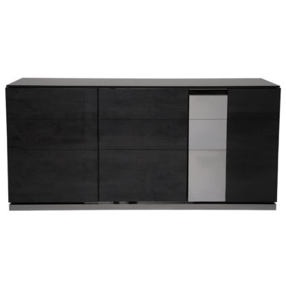 An Image of Carvelle 3 Door Buffet Cabinet, Dark Velvet Birch