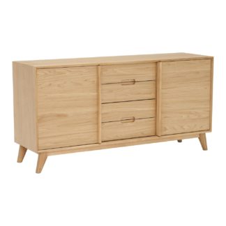 An Image of Lund 3 Section Sideboard, Oak