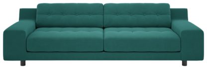 An Image of Habitat Hendricks 4 Seater Velvet Sofa - Teal