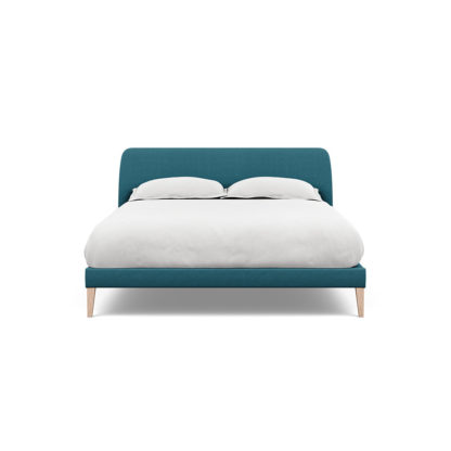 An Image of Heal's Wallis Bedstead King Brushed Cotton Cadet Black