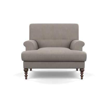 An Image of SCP Oscar Formal Armchair Broad Weave Lagoon Walnut Feet