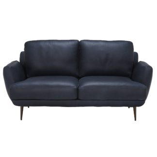 An Image of Pax Leather Love Seat, Alabama Blue