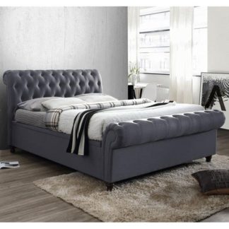 An Image of Castello Side Ottoman King Size Bed In Charcoal