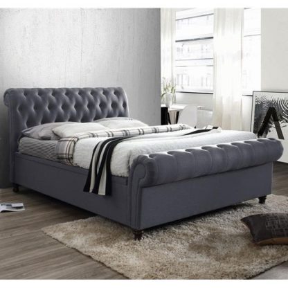 76406d5a8cb1bf006f60863661bb2171f587ec36ce46d8e74a274df3d3270a07.jpg An Image of Castello Side Ottoman King Size Bed In Charcoal
