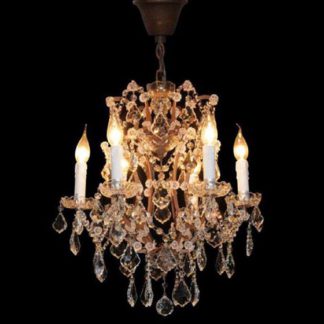 An Image of Timothy Oulton Crystal Small Chandelier, Antique Rust