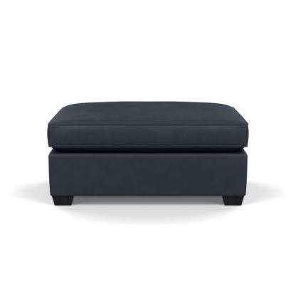 An Image of Heal's Torino Footstool Leather Black Black Feet