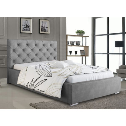 783aeda81b62f0409a4cf615bc7800d895d51a5702677f4a460d0dda7107de7d.jpg An Image of Hyannis Plush Velvet Double Bed In Grey