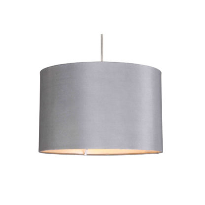 An Image of Silk Lamp Shade - Slate Grey