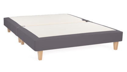 An Image of Heal's Heal's Shallow Divan Double Cotton Cloud Dark Solid Wood Feet