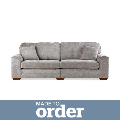 An Image of Morello 4 Seater Sofa Luxury Chenille Pink