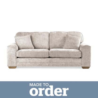 An Image of Morello 3 Seater Sofa Luxury Chenille Premium Chenille Rosewood