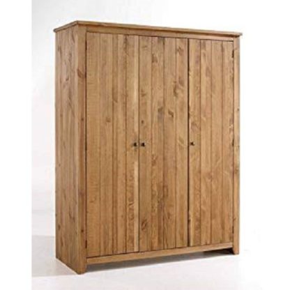 7b4dd9b6bf5aaf4e73f9b7c858df715dfbcdfad880a65e1d811c37868dbaea32.jpg An Image of Pascal 3 Door Wardrobe In Pine finish