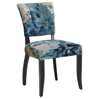 An Image of Timothy Oulton Mimi Velvet Faded and Degraded Dining Chair, Melting Paisley