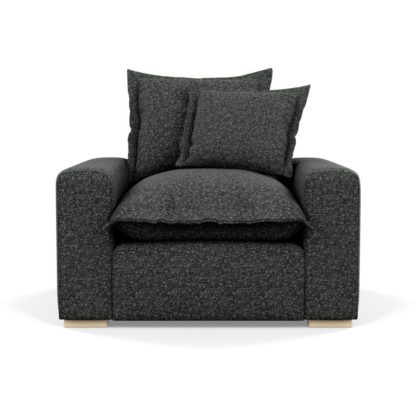An Image of Heal's Brompton Armchair Brecon Charcoal Black Feet
