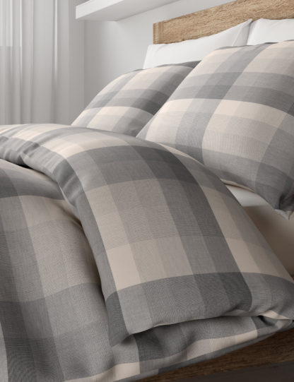 An Image of M&S Pure Cotton Checked Bedding Set