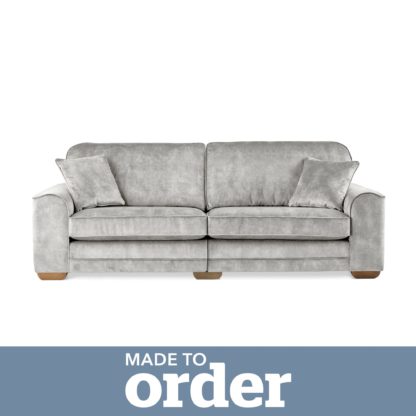 7c55bee23d1d19eb8f85ad2a858f0744877398d7ca5fbf6405ab071d53fbad88.jpg An Image of Morello 4 Seater Sofa Slub Velvet Green