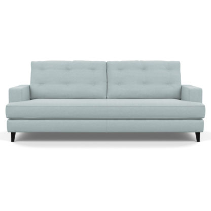 An Image of Heal's Mistral 4 Seater Sofa Brushed Cotton Cobalt Black Feet