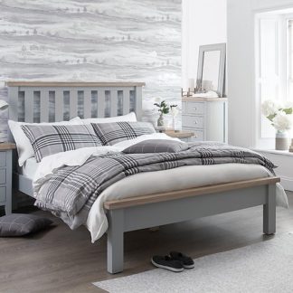 An Image of Tyler Wooden Super King Size Bed In Grey