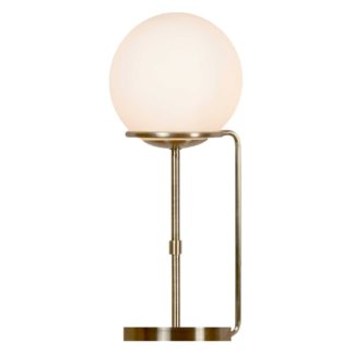 An Image of Opal Ball Table Lamp, Antique Brass and White