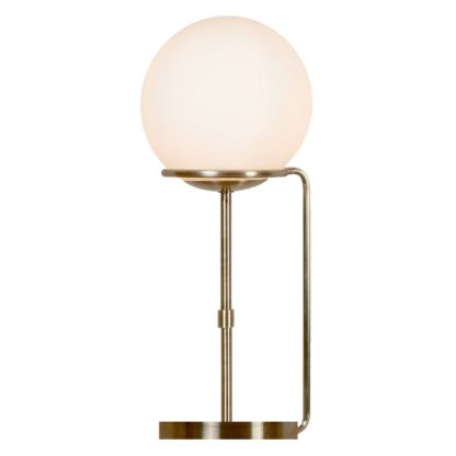 An Image of Opal Ball Table Lamp, Antique Brass and White