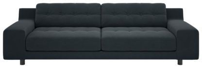 An Image of Habitat Hendricks 4 Seater Velvet Sofa - Teal