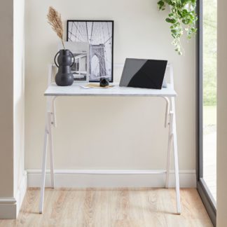 An Image of Evelyn Marble Effect Folding Desk Marble
