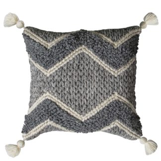 An Image of Grey Knitted Cushion