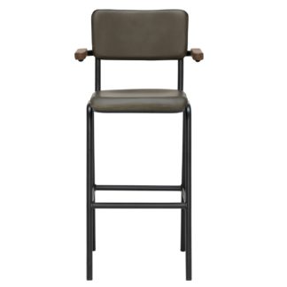 An Image of Twyford Leather Barstool with Arms