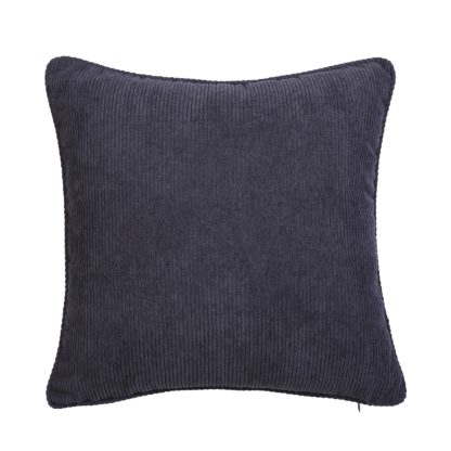 An Image of Corduroy Cushion - 43x43cm - Charcoal