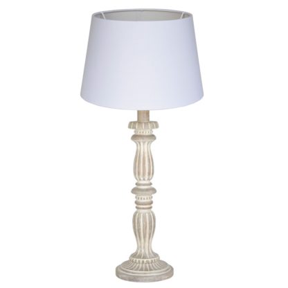 An Image of Cream Wash Wood Table Lamp