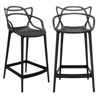 An Image of Pair of Kartell Masters Counter Stools, Black