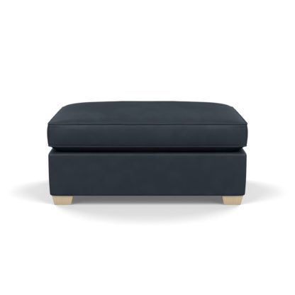 An Image of Heal's Torino Footstool Leather Black Black Feet