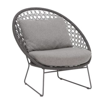 An Image of Mykonos Garden Lounge Chair, Graphite and Coal