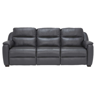 An Image of Strauss Grey Leather Large Recliner Sofa