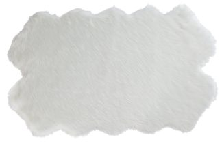 An Image of Habitat Double Sheepskin Faux Fur Shaped Rug - 110x180cm