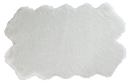 An Image of Habitat Double Sheepskin Faux Fur Shaped Rug - 110x180cm