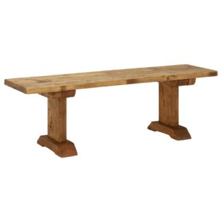 An Image of Newsham Reclaimed Wood Bench, Polished Brown