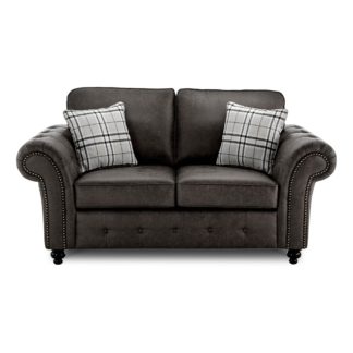 An Image of Oakland Faux Leather 2 Seater Sofa Black