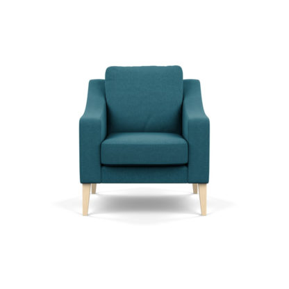 An Image of Heal's Richmond Armchair Brushed Cotton Cadet Black Feet