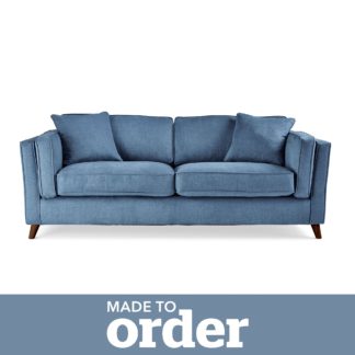 An Image of Arabella 3 Seater Sofa Brushed Plain Fabric Brushed Plain Cobalt