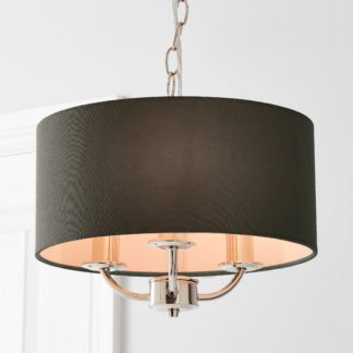 An Image of Preston Nickel Charcoal 3 Light Pendant Fitting Charcoal (Grey)