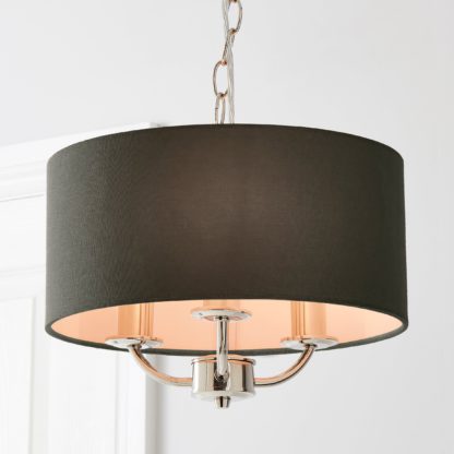 8c1009857693e7bacc22068a0b56a2b732550f739cd2ba0d59e9b3462b3721db.jpg An Image of Preston Nickel Charcoal 3 Light Pendant Fitting Charcoal (Grey)