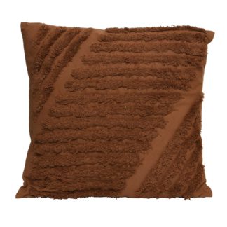 An Image of Rust Striped Cushion