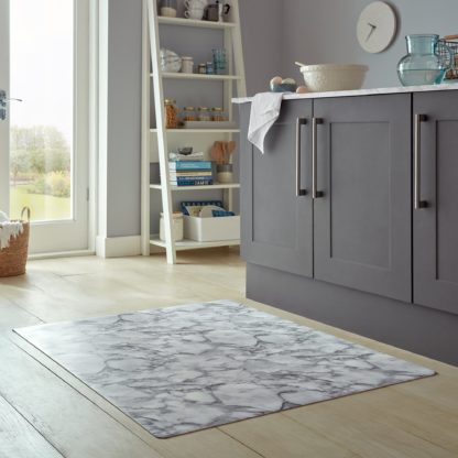 An Image of Marble Vinyl Square Mat Light Grey