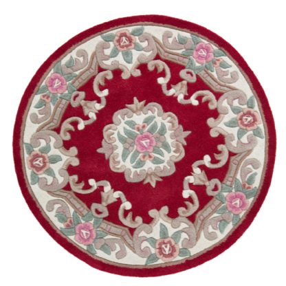8d1d7d691a80432aa4bfa852c70824c395de0cc02412ddbdfeaedc8dc9c0c041.jpg An Image of Lotus Premium Aubusson Circle Rug Blue