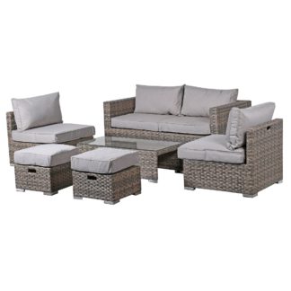 An Image of Brixham 6 Piece Lounge Set in Grey